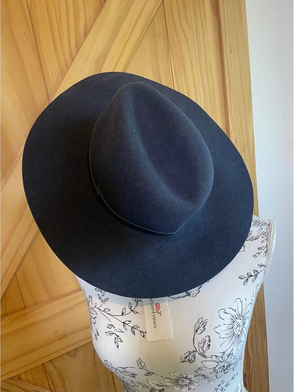 Vineyard Vines Martha Stewart NEW wool fedora one size navy blue
